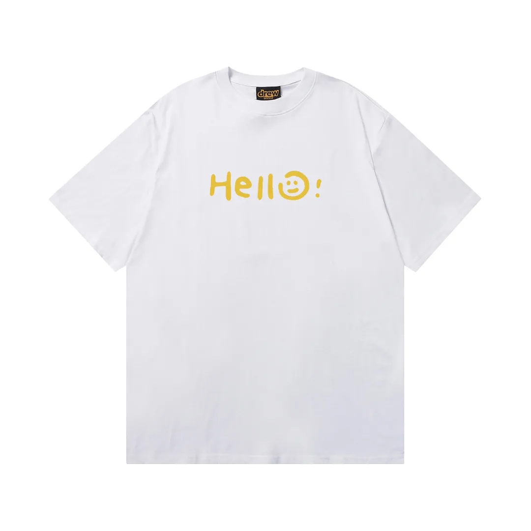 D 014 9 2023SS Same Style drew hello T g , ！ Quality！！ ， Quality！！ ， ！！ ， ， ， ， ， 。 Sizes：S M L XL ：Black White Royal Blue Red Brown White Orange